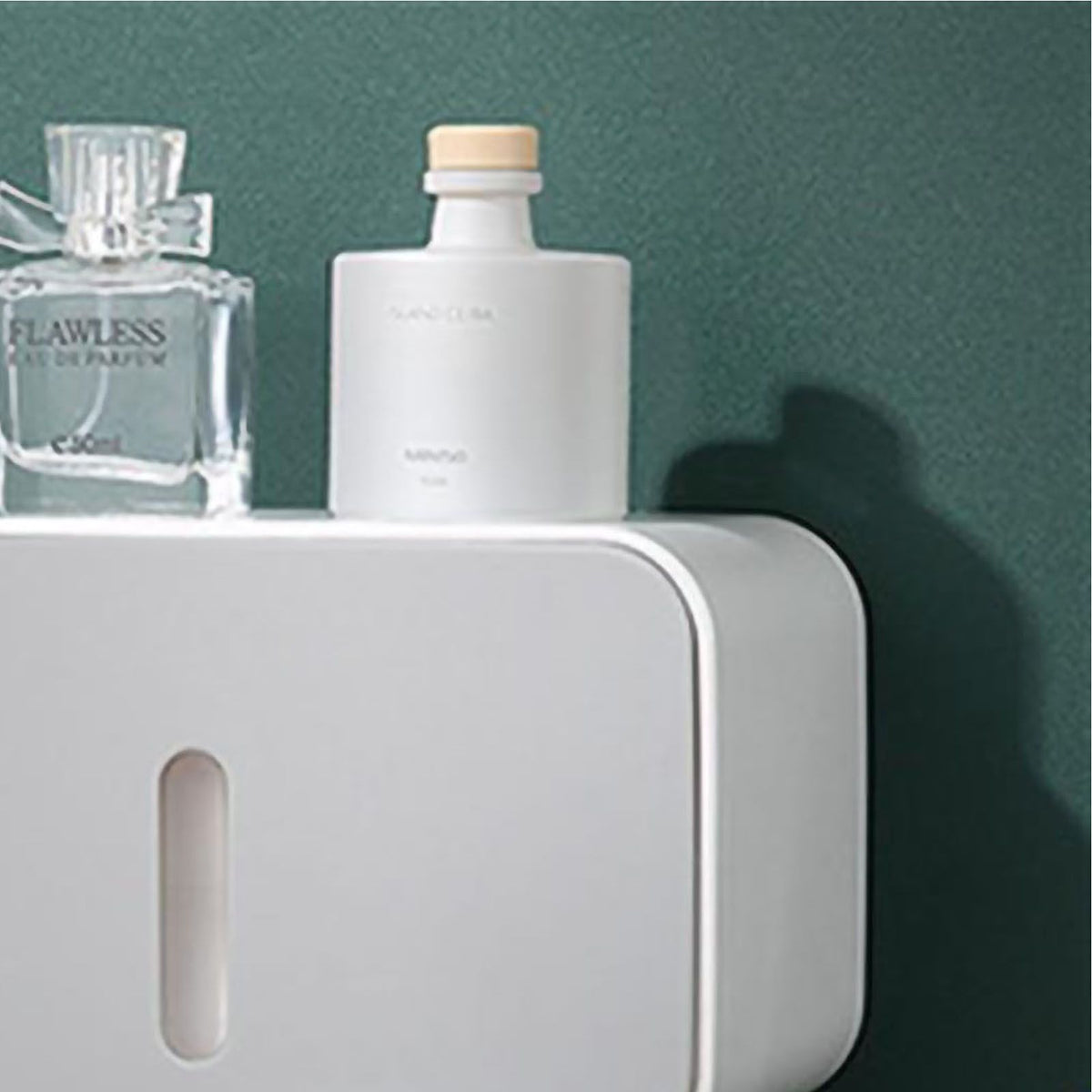 Wall Mounted Toilet Paper Holder PS ABS Waterproof Roll Paper Tissue Storage Box Bathroom Accessories Gray