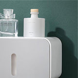Wall Mounted Toilet Paper Holder PS ABS Waterproof Roll Paper Tissue Storage Box Bathroom Accessories Gray - Side View