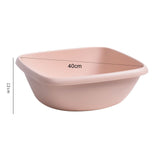 Household Plastic Wash Basin Dormitory Cute Square Laundry Basin Washbasin for Dishing Large Pink