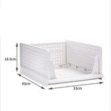 Stackable Storage Basket Plastic Large Open Drawer Wardrobe Cloth Container for Bedroom Living Room Offwhite
