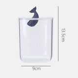 Bathroom Containers Multifunction Transparent Cotton Swabs Storage Canister with Lid for Home Whale - Front View