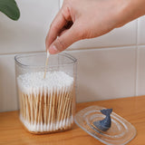 Bathroom Containers Multifunction Transparent Cotton Swabs Storage Canister with Lid for Home Whale