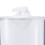 Bathroom Containers Multifunction Transparent Cotton Swabs Storage Canister with Lid for Home White Bear