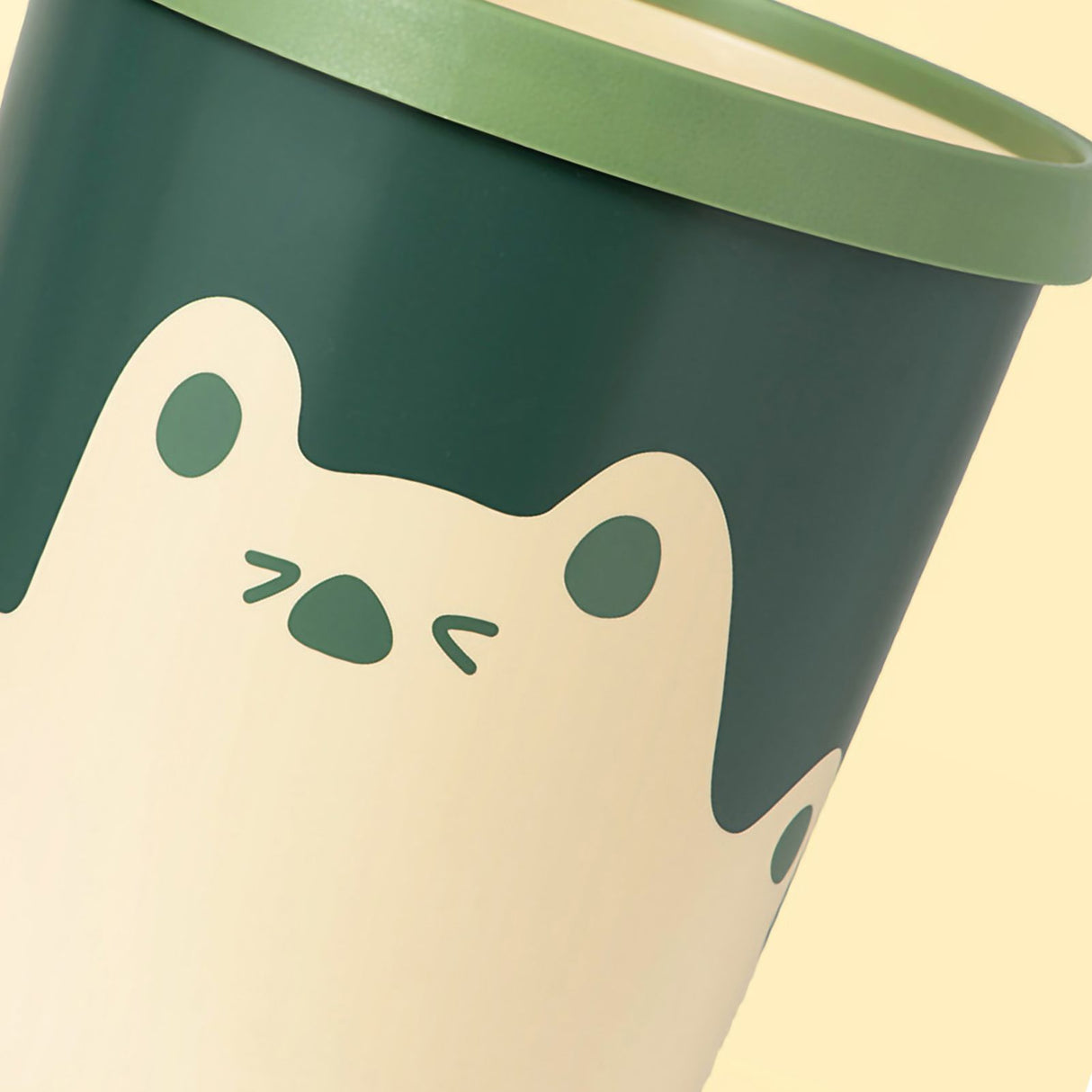 Trash Can Wastebasket Recycle Bin Cute Bear Pattern Large Capacity for Bathroom Bedroom Kitchen Living Room Small Yellow