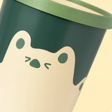 Trash Can Wastebasket Recycle Bin Cute Bear Pattern Large Capacity for Bathroom Bedroom Kitchen Living Room Small Yellow - Side View