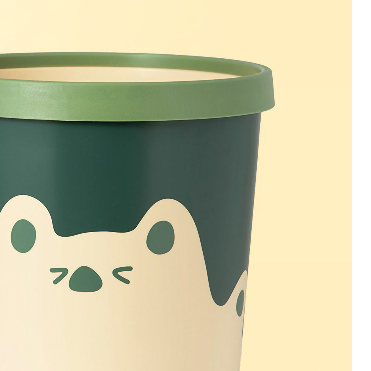 Trash Can Wastebasket Recycle Bin Cute Bear Pattern Large Capacity for Bathroom Bedroom Kitchen Living Room Small Yellow