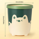 Trash Can Wastebasket Recycle Bin Cute Bear Pattern Large Capacity for Bathroom Bedroom Kitchen Living Room Small Yellow - 45-Degree Angle