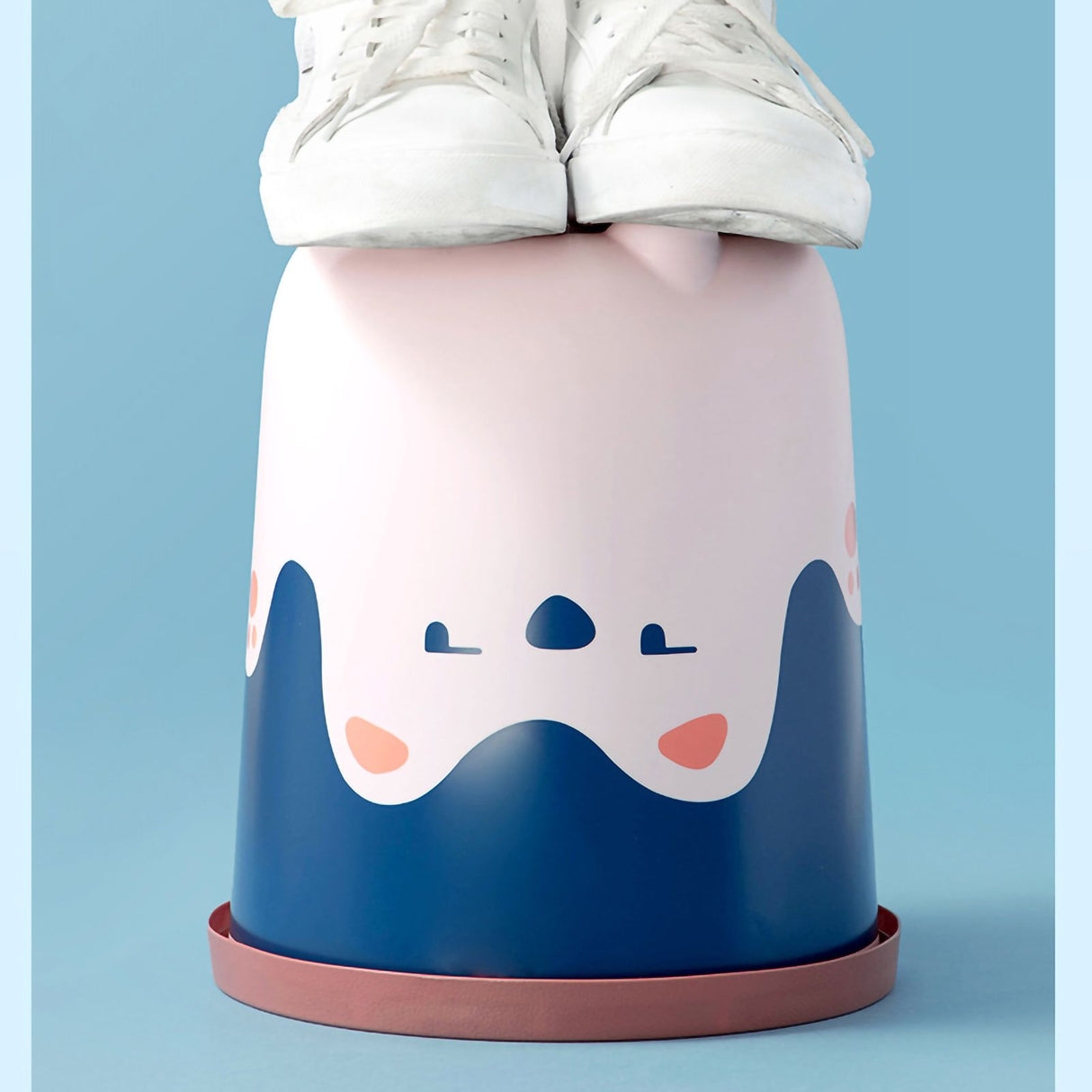 Trash Can Wastebasket Recycle Bin Cute Bear Pattern Large Capacity for Bathroom Bedroom Kitchen Living Room Small Pink