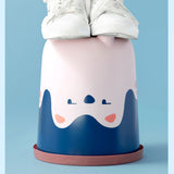 Trash Can Wastebasket Recycle Bin Cute Bear Pattern Large Capacity for Bathroom Bedroom Kitchen Living Room Small Pink