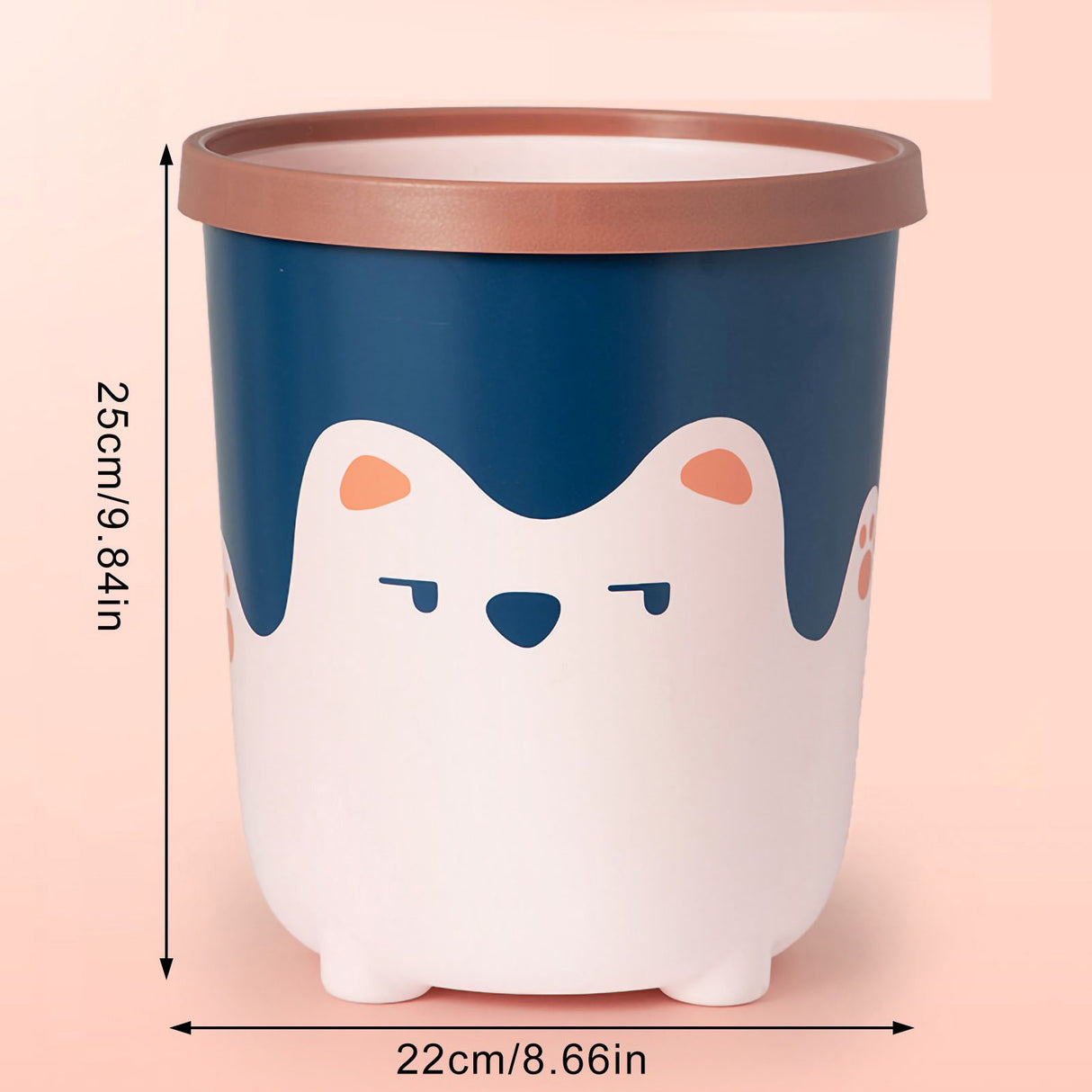 Trash Can Wastebasket Recycle Bin Cute Bear Pattern Large Capacity for Bathroom Bedroom Kitchen Living Room Small Pink
