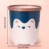 Trash Can Wastebasket Recycle Bin Cute Bear Pattern Large Capacity for Bathroom Bedroom Kitchen Living Room Small Pink