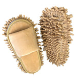 Floor Slippers Lazy Open Toed Mop Slipper Home Use Soft Pure Color Cleaning Slipper Beige M 39-41