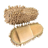 Floor Slippers Lazy Open Toed Mop Slipper Home Use Soft Pure Color Cleaning Slipper Beige M 39-41 - Top-Down View
