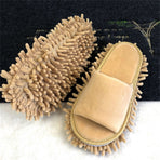 Floor Slippers Lazy Open Toed Mop Slipper Home Use Soft Pure Color Cleaning Slipper Beige M 39-41