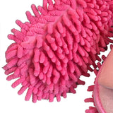 Floor Slippers Lazy Open Toed Mop Slipper Home Use Soft Pure Color Cleaning Slipper Pink M 39-41 - Front View