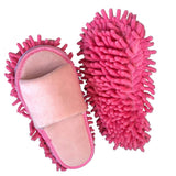 Floor Slippers Lazy Open Toed Mop Slipper Home Use Soft Pure Color Cleaning Slipper Pink M 39-41 - Side View
