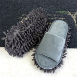 Floor Slippers Lazy Open Toed Mop Slipper Home Use Soft Pure Color Cleaning Slipper Grey M 39-41