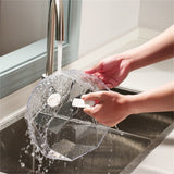Geometric Microwave Splatter Cover Food Plate Lid with Steam Vents Handle Dustproof for Tray Pan Bowl White
