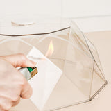 Geometric Microwave Splatter Cover Food Plate Lid with Steam Vents Handle Dustproof for Tray Pan Bowl White - Side View