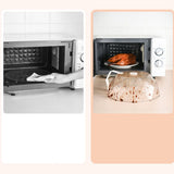 Geometric Microwave Splatter Cover Food Plate Lid with Steam Vents Handle Dustproof for Tray Pan Bowl White