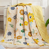Summer Air Conditioner Quilt Machine Washable Soft Breathable Portable Air Conditioner Blanket Summer Comforter Sunflower Open 150x200cm - Top-Down View