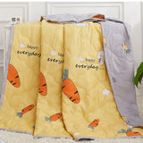 Summer Air Conditioner Quilt Machine Washable Soft Breathable Portable Air Conditioner Blanket Summer Comforter Happy Radish 180x200cm - Front View