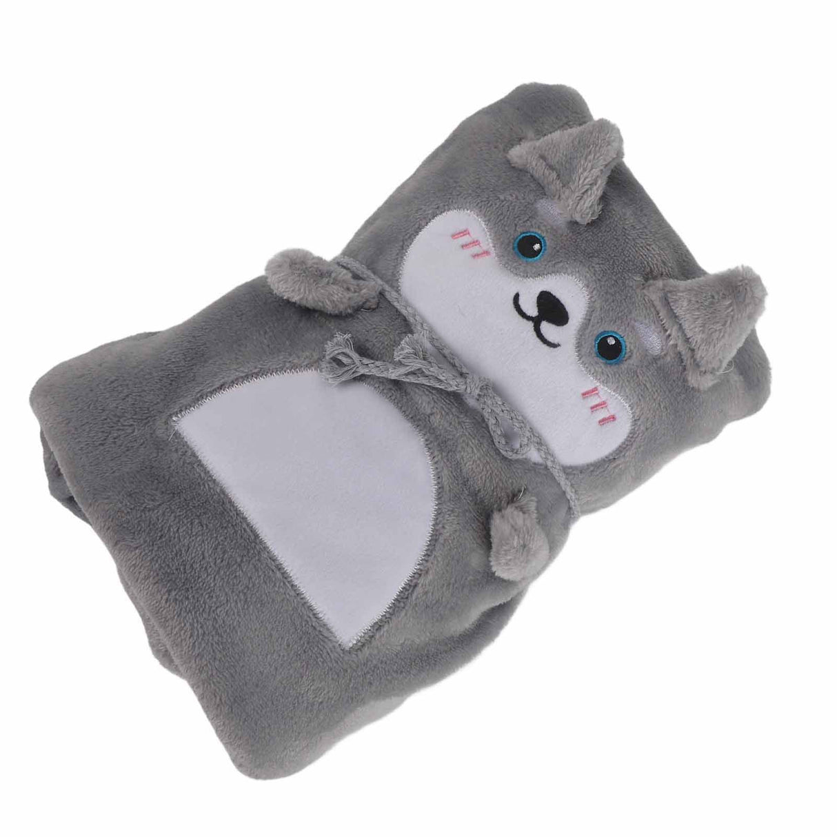Flannel Blanket Cute Animal Shape Soft Skin Friendly Portable Nap Blanket for Sofa Bed Office Dormitory Husky 80x100cm / 31.5x39.4in