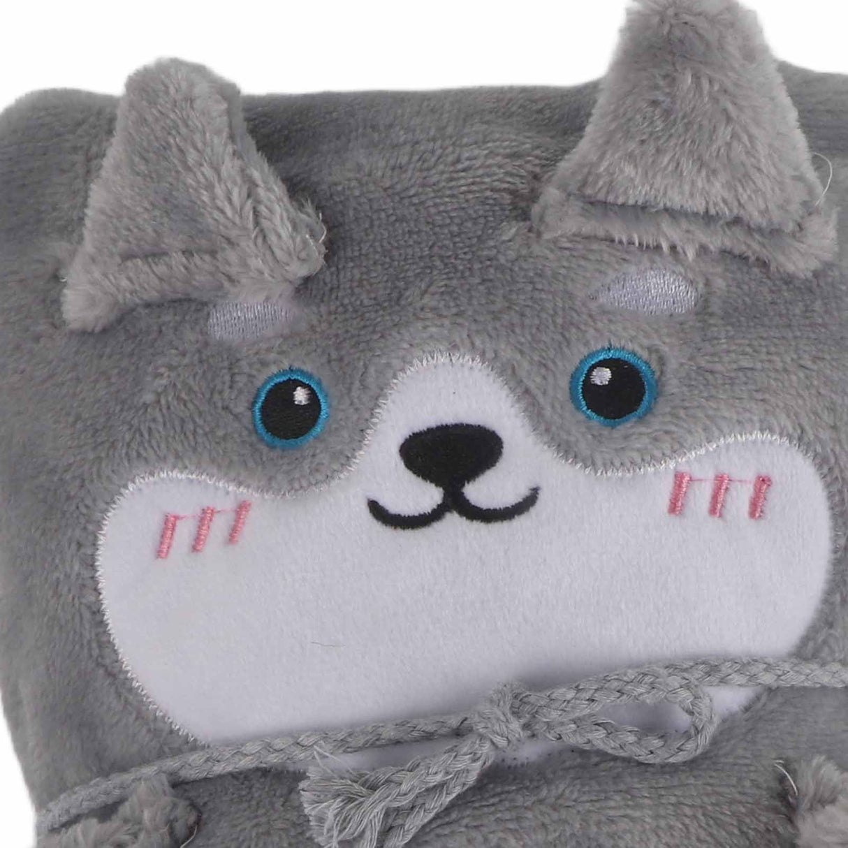 Flannel Blanket Cute Animal Shape Soft Skin Friendly Portable Nap Blanket for Sofa Bed Office Dormitory Husky 80x100cm / 31.5x39.4in