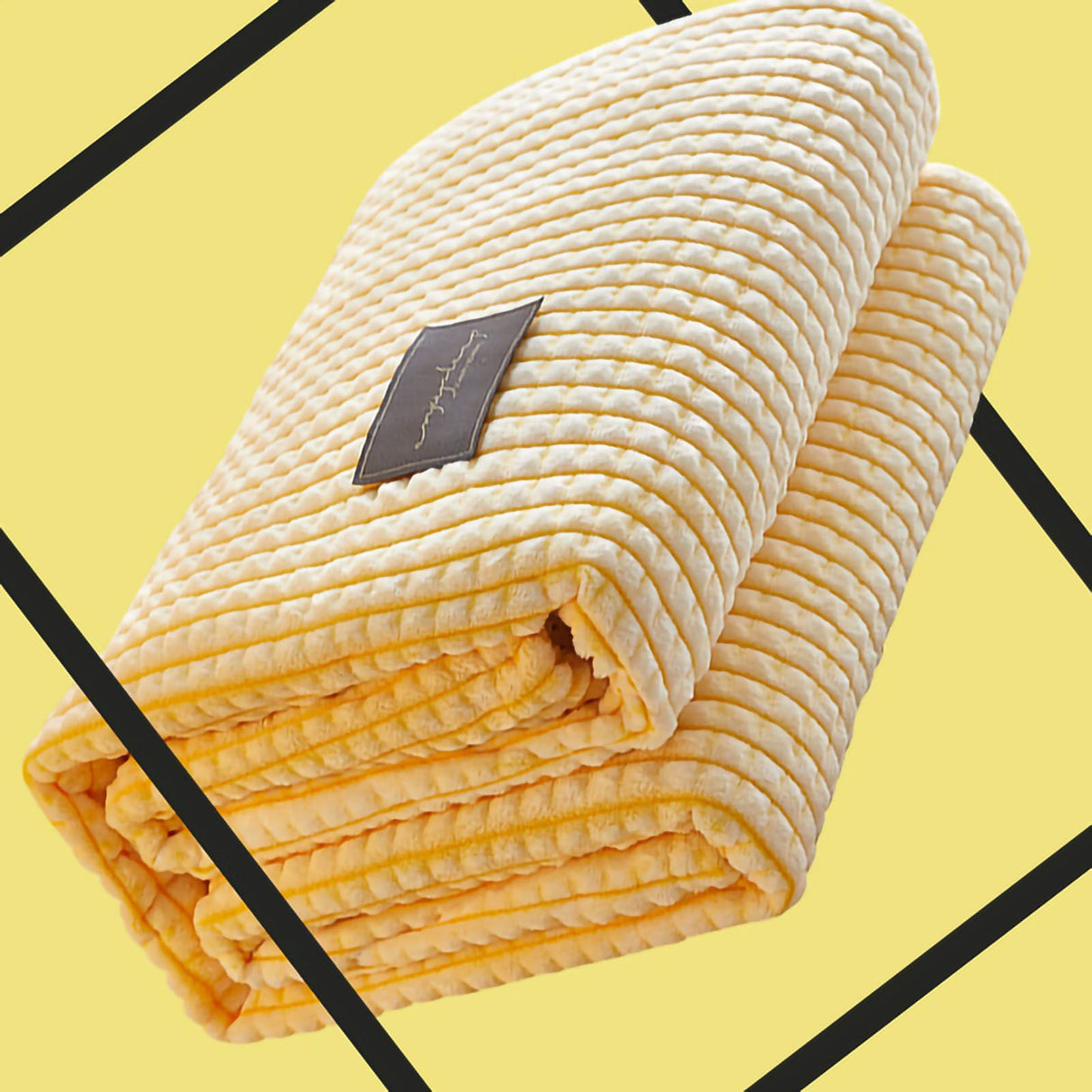 Air Conditioner Quilt Double Sided Soft Comfortable Cat Feeling Cut Flowers Portable Summer Cool Blanket for Office Sofa lemon Yellow 70x100cm/27.6x39.4in