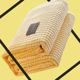Air Conditioner Quilt Double Sided Soft Comfortable Cat Feeling Cut Flowers Portable Summer Cool Blanket for Office Sofa lemon Yellow 70x100cm/27.6x39.4in - Top-Down View
