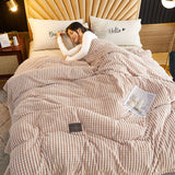 Air Conditioner Quilt Double Sided Soft Comfortable Cat Feeling Cut Flowers Portable Summer Cool Blanket for Office Sofa Khaki 70x100cm/27.6x39.4in