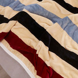Throw Blanket Cartoon Pattern Thickened Air Conditioning Blanket for Home Bedroom Office Travel Stripes 150x200cm / 59.1x78.7in - Side View