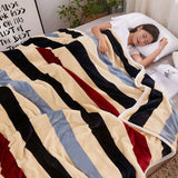 Throw Blanket Cartoon Pattern Thickened Air Conditioning Blanket for Home Bedroom Office Travel Stripes 150x200cm / 59.1x78.7in - 45-Degree Angle