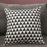Home Pillow Case Sofa Cushion Accessories Linen Nordic Style Daily Use Home Textiles Black Triangle 45x45