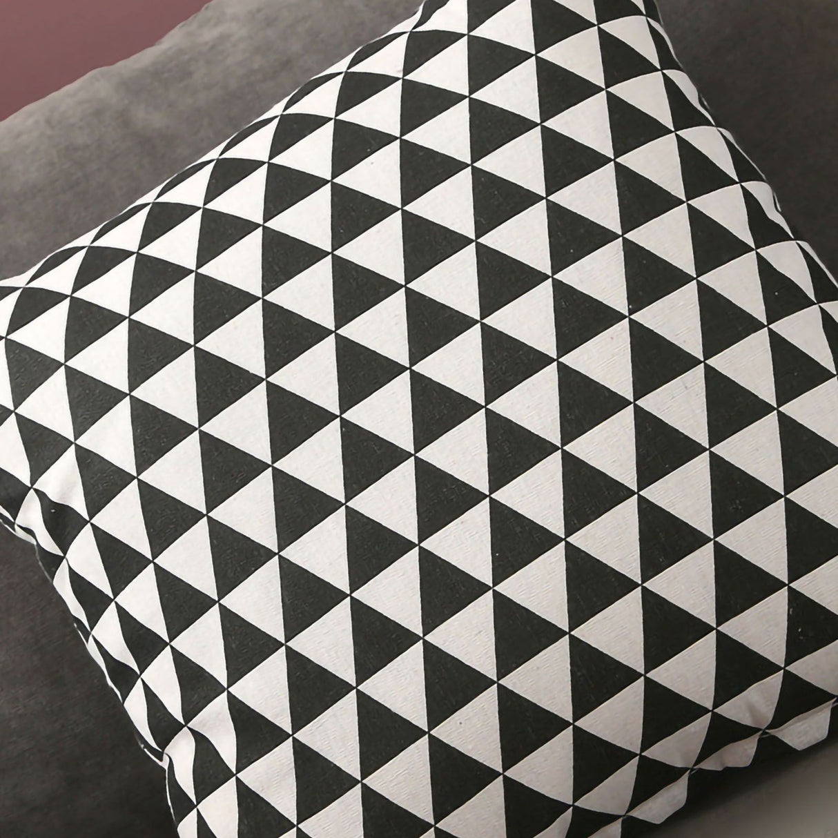 Home Pillow Case Sofa Cushion Accessories Linen Nordic Style Daily Use Home Textiles Black Triangle 45x45