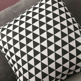 Home Pillow Case Sofa Cushion Accessories Linen Nordic Style Daily Use Home Textiles Black Triangle 45x45
