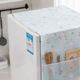 Refrigerator Dust Cover PEVA Home Water and Oil Proofing Refrigerator Cover Towel for Kitchen Rabbit 130x55cm/51.2x21.7in - Top-Down View