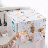Refrigerator Dust Cover PEVA Home Water and Oil Proofing Refrigerator Cover Towel for Kitchen Lion 130x55cm/51.2x21.7in