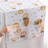 Refrigerator Dust Cover PEVA Home Water and Oil Proofing Refrigerator Cover Towel for Kitchen Lion 130x55cm/51.2x21.7in