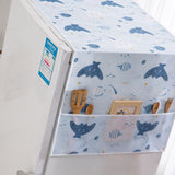 Refrigerator Dust Cover PEVA Home Water and Oil Proofing Refrigerator Cover Towel for Kitchen Happy Sea 130x55cm/51.2x21.7in