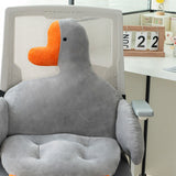 Office Cushion Soft Comfortable Strap Design Goose Shape One Piece Home Cushion for Students Adults Grey 80x40cm / 31.5x15.7in - Front View