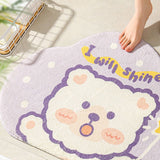 Cute Bathroom Mat Minimalist Water Absorption Skid Resistant Bath Quick Dry Floor Mat for Home Light Up Bear 50X80cm / 19.7x31.5in