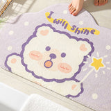 Cute Bathroom Mat Minimalist Water Absorption Skid Resistant Bath Quick Dry Floor Mat for Home Light Up Bear 50X80cm / 19.7x31.5in - Top-Down View