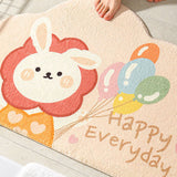 Cute Bathroom Mat Minimalist Water Absorption Skid Resistant Bath Quick Dry Floor Mat for Home Balloon Rabbit 40X60cm / 15.7x23.6in - Side View