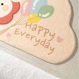 Cute Bathroom Mat Minimalist Water Absorption Skid Resistant Bath Quick Dry Floor Mat for Home Balloon Rabbit 40X60cm / 15.7x23.6in