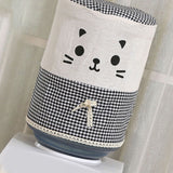 Water Dispenser Bucket Cover Reusable Water Dispenser Barrel Dust Cover Cute for Home Office Cat Black Height 34cm/13.39in X Diameter 28cm/11.02in