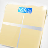 Digital Weight Scale Tempered Glass Smart Accurate Measurement Digital Weight Scale for Home Use Luxury Gold Color 26x26cm / 10.2x10.2in Battery Model - Top-Down View