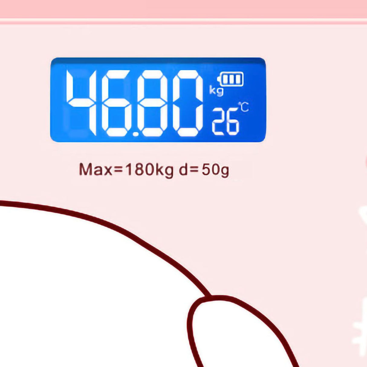 Digital Weight Scale Tempered Glass Smart Accurate Measurement Digital Weight Scale for Home Use Sticker Pink Pig 26x26cm / 10.2x10.2in Battery Model