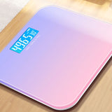 Digital Weight Scale Tempered Glass Smart Accurate Measurement Digital Weight Scale for Home Use LCD Gradient Purple 26x26cm / 10.2x10.2in Battery Model - Front View