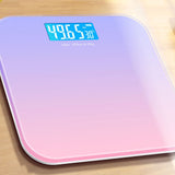 Digital Weight Scale Tempered Glass Smart Accurate Measurement Digital Weight Scale for Home Use LCD Gradient Purple 26x26cm / 10.2x10.2in Battery Model